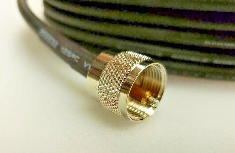 CB Radio Coax Cable - 50' Double Shielded RG8X Tram Browning Base Coax Cable with PL259 Connectors - CB Radio Supply