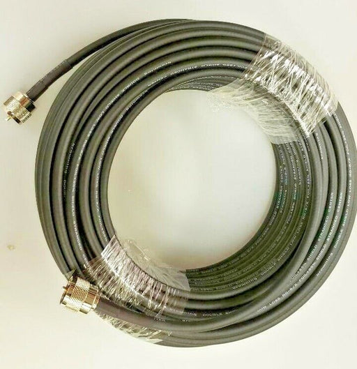 CB Radio Coax Cable - 50' Double Shielded RG8X Tram Browning Base Coax Cable with PL259 Connectors - CB Radio Supply