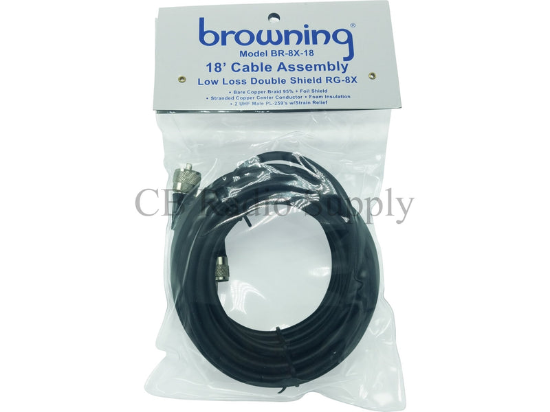 CB Radio Coax Cable - Browning BR 8X-18 RG8X (Double Shielded) - CB Radio Supply