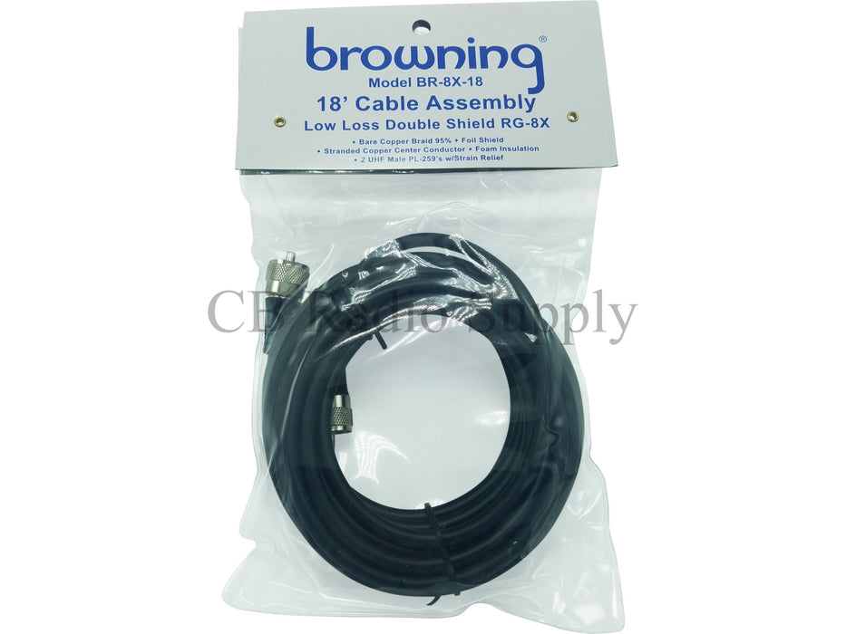 CB Radio Coax Cable - Browning BR 8X-18 RG8X (Double Shielded) - CB Radio Supply