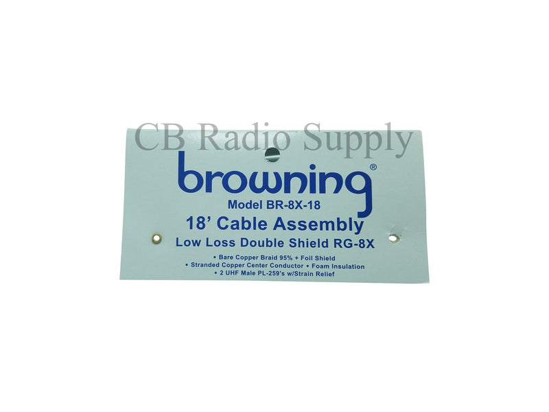 CB Radio Coax Cable - Browning BR 8X-18 RG8X (Double Shielded) - CB Radio Supply
