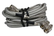 CB Radio Coax Cable - Procomm PR18-SD8XN13 18 foot Clear Dual Co-Phase RG8X Coax Cable w/ Removable PL-259 Connectors - CB Radio Supply