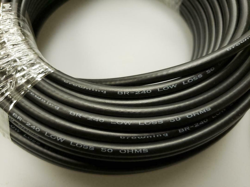 CB Radio Coax Cable - Tram Browning BR 240 LMR240 Type 50ft Ham Radio Base Coax Cable - CB Radio Supply
