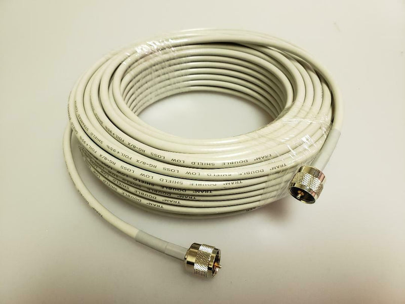 CB Radio Coax Cable - Tram RG8X Double Shielded CB Ham Radio 50' Coax Cable - CB Radio Supply