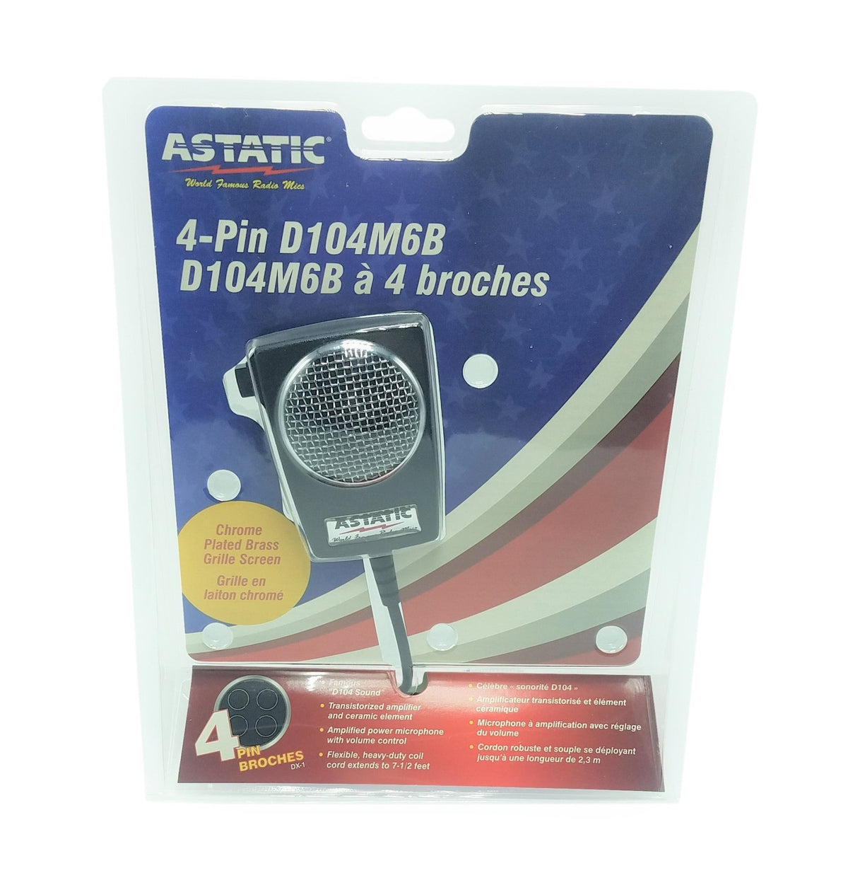 CB Radio Microphone - Astatic Amplified D104M6B Ceramic — CB Radio Supply