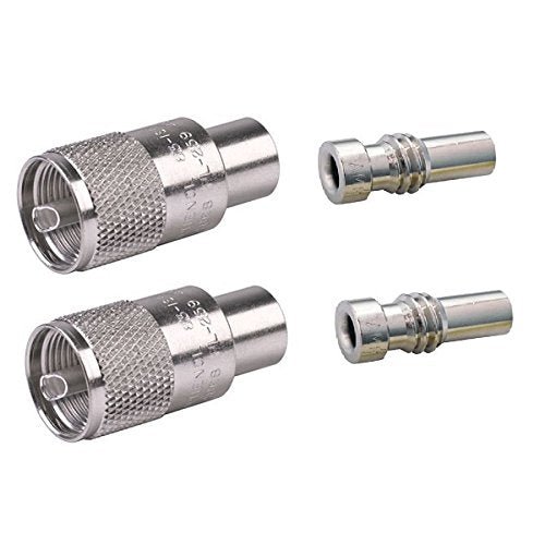 COAX Connectors - AMPHENOL (83-1SPB-15RFX) PL-259 / UHF WITH UG175 REDUCER [Lot of 2] - CB Radio Supply