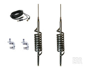 Dual Monkey Made CB Radio Antennas - Medium Shaft - 18ft Dual Coax - Brackets and Stud - CB Radio Supply