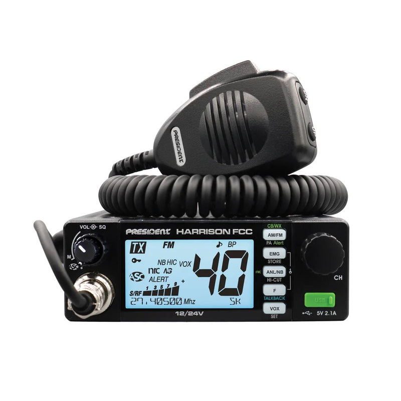 Reproductor Cb FCC President Harrison 40 Channel AM/FM CB Radio, Virginia CB Antenna ...