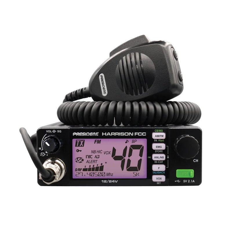 President CB Radio - FCC President Harrison 40 Channel AM/FM CB Radio - CB Radio Supply