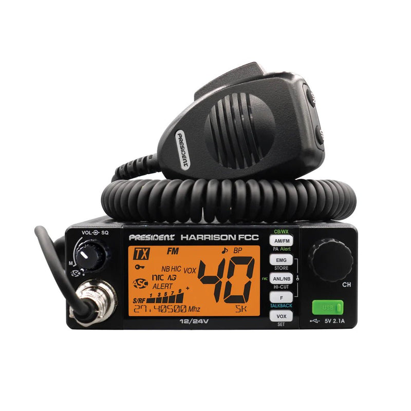 FCC President Harrison 40 Channel AM/FM CB Radio, Virginia CB Antenna ...