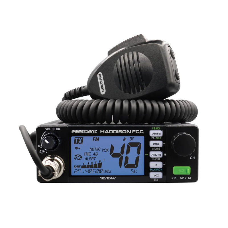 President CB Radio - FCC President Harrison 40 Channel AM/FM CB Radio - CB Radio Supply