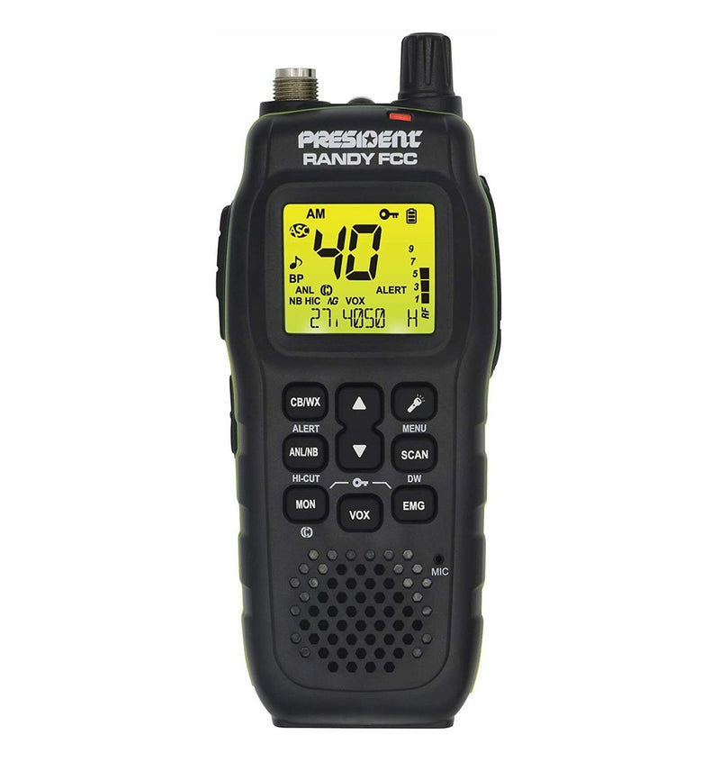 President Handheld CB Radio - President Randy 40 Channel CB Radio w/Weather - CB Radio Supply
