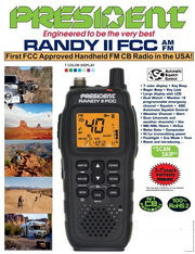 President Handheld CB Radio - President Randy II 40 Channel Handheld w/Weather & FM - CB Radio Supply