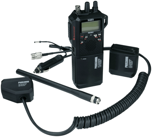 Uniden CB Radio - Uniden PRO538HHFM Handheld CB Radio With FM And Vehicle Adapter Kit - CB Radio Supply
