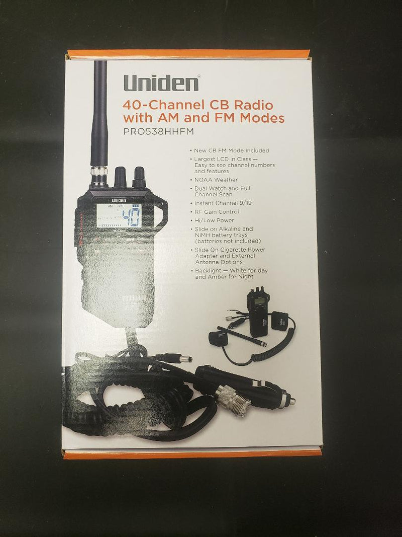 Uniden CB Radio - Uniden PRO538HHFM Handheld CB Radio With FM And Vehicle Adapter Kit - CB Radio Supply